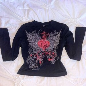 Black Graphic Long Sleeve